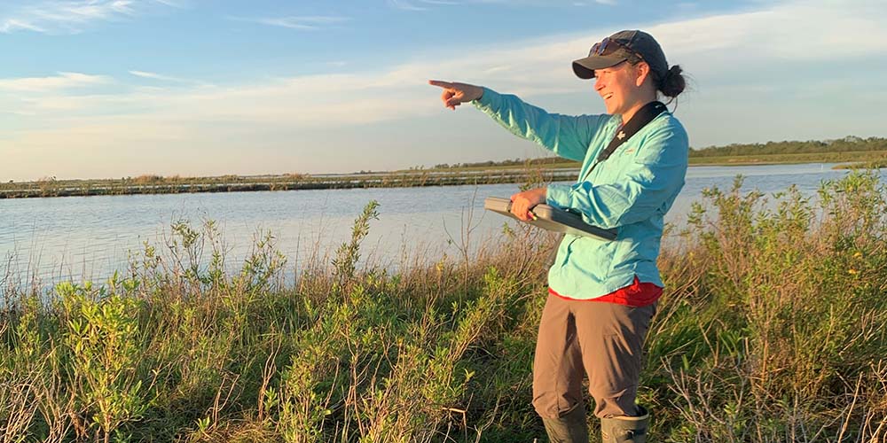 Graduate Student Examines Birds' Usage of Marsh Terraces